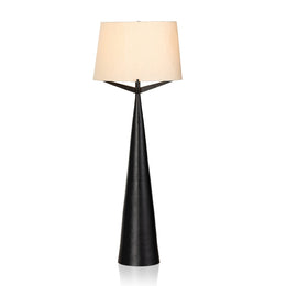 Ziggy Floor Lamp - Hammered Black Aluminum by Four Hands