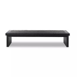 Warby Coffee Table, Worn Black Veneer by Four Hands