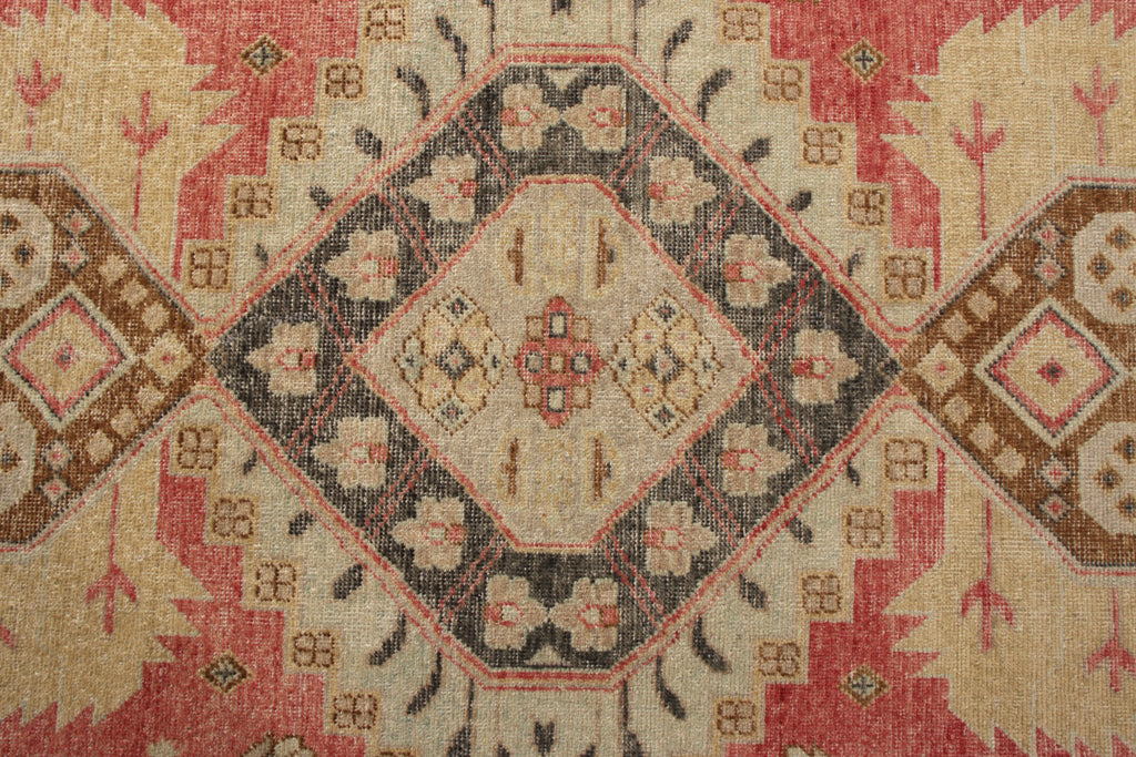 Distressed Classic Red Rug 19Th-Century Medallion Pattern - 23520