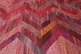 Modern Kilim Red Pink Chevron Pattern Flat Weave By Rug & Kilim