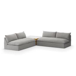 Grant Outdoor 2-Piece Sectional W/ Coffee Table