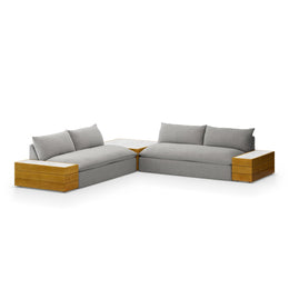 Grant Outdoor 2Pc Sectional W/ Coffee & End Tables