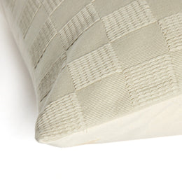 Handwoven Checked Pillow - Ivory Cotton