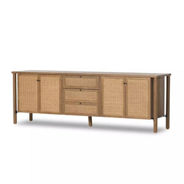 Veta Media Console - Taupe Cane