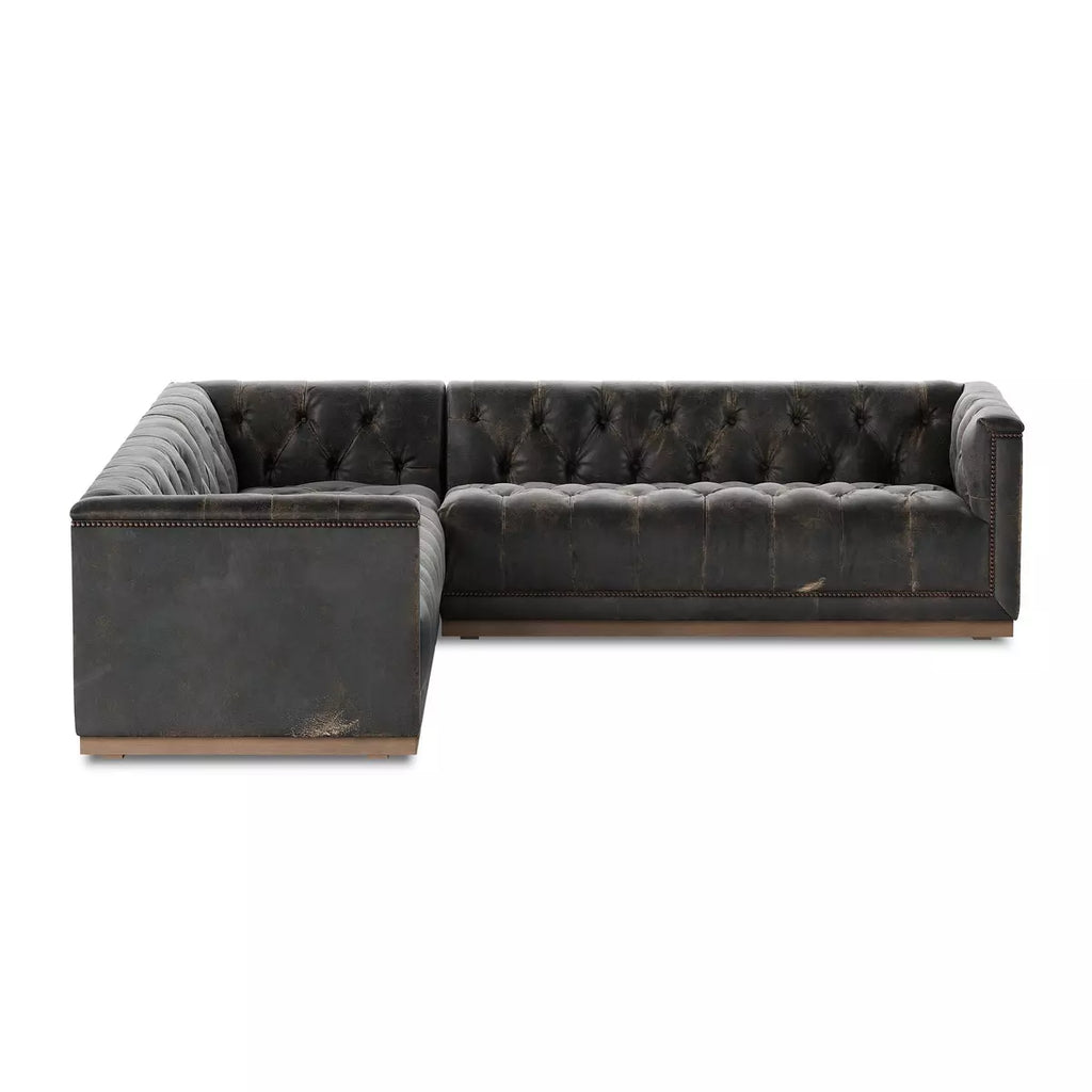 Maxx 3-Piece Sectional, Destroyed Black by Four Hands