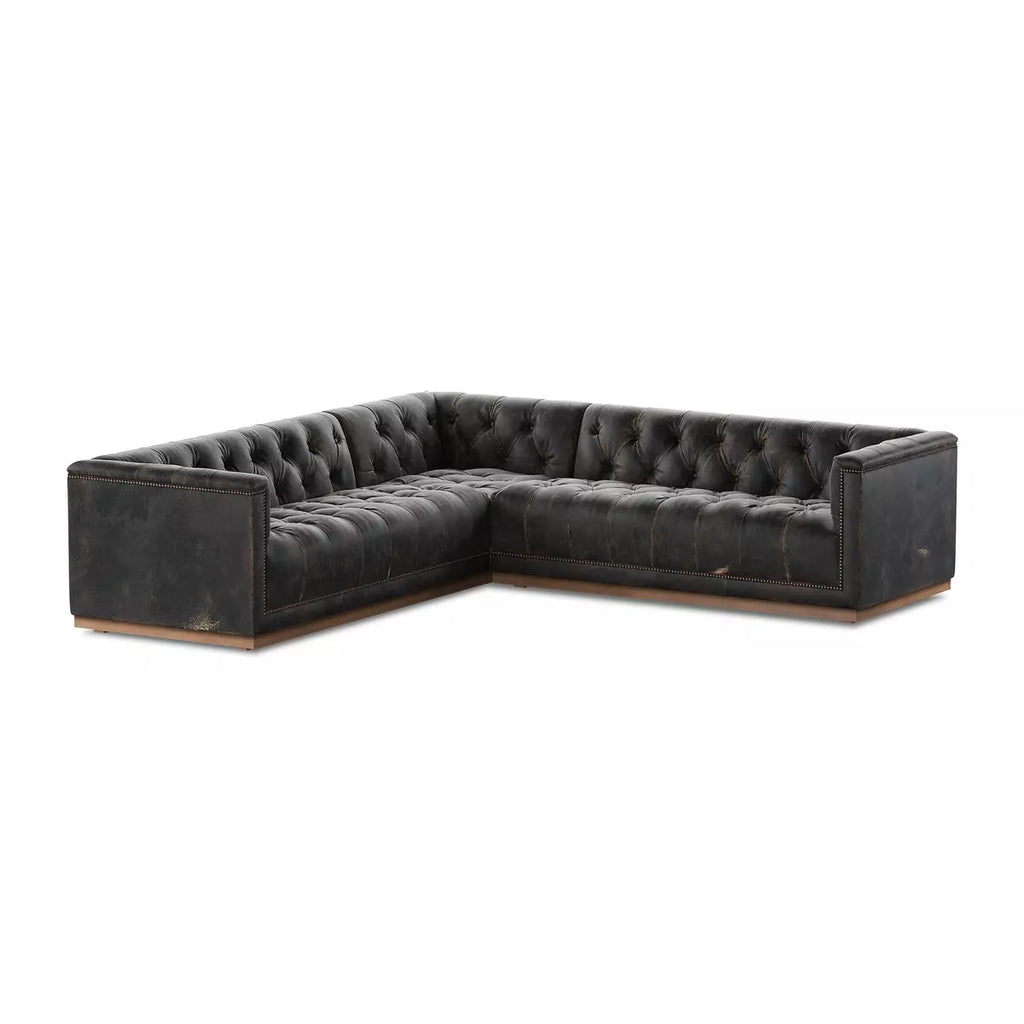 Maxx 3-Piece Sectional, Destroyed Black by Four Hands