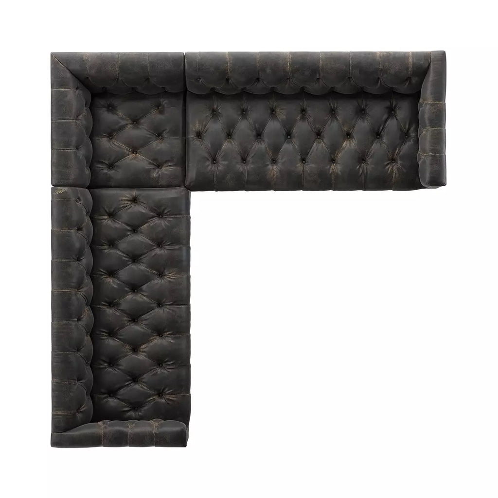 Maxx 3-Piece Sectional, Destroyed Black by Four Hands