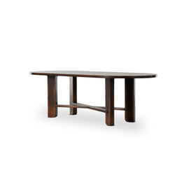 Ovilla Oval Dining Table, Distressed Walnut