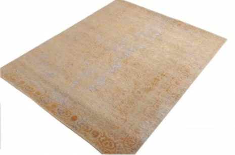 Rug & Kilim's Transitional Style Rug In Beige And Gold High-Low Floral Pattern 2