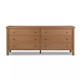 Roark 6 Drawer Dresser, Amber Oak Veneer