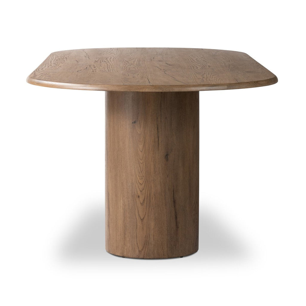 Olexey Oval Dining Table, Rubbed Light Oak