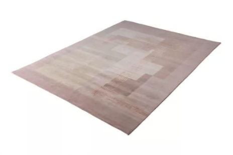 Hand-Knotted Art Deco Style Rug In Pink Geometric Pattern By Rug & Kilim