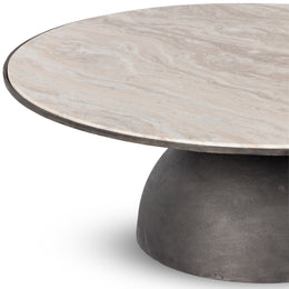 Corbett Large Coffee Table - Cream Taupe Marble