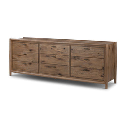 Glenview 9 Drawer Dresser - Weathered Oak Veneer