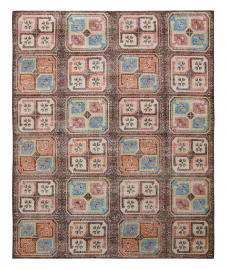 Rug & Kilim's Bokhara Style Distressed Rug In Beige Grown Geometric Pattern