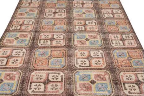 Rug & Kilim's Bokhara Style Distressed Rug In Beige Grown Geometric Pattern