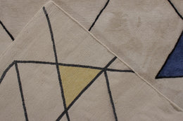 Mid-Century Modern Rug in Grey with Geometric Pattern