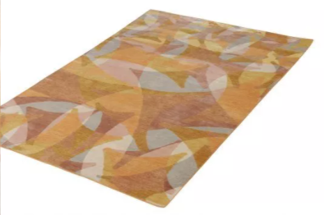 Rug & Kilim's Mid-Century Modern Style Rug In Gold Brown Geometric Pattern