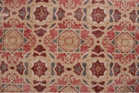 Rug & Kilim's Distressed Style Rug In Red And Beige Brown Geometric Pattern