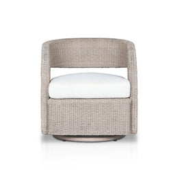 Hawkins Outdoor Swivel Chair, Faye Cream by Four Hands