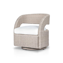 Hawkins Outdoor Swivel Chair, Faye Cream