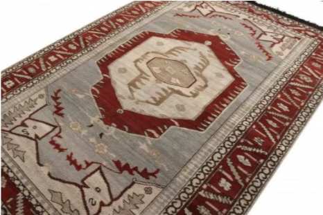 Rug & Kilim's Transitional Style Rug In Blue And Red Medallion Pattern