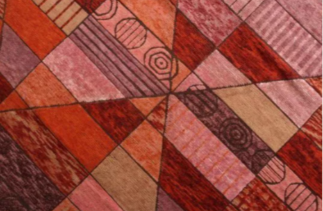 Rug & Kilim's Scandinavian Style Rug In Orange Red And Pink Geometric Pattern