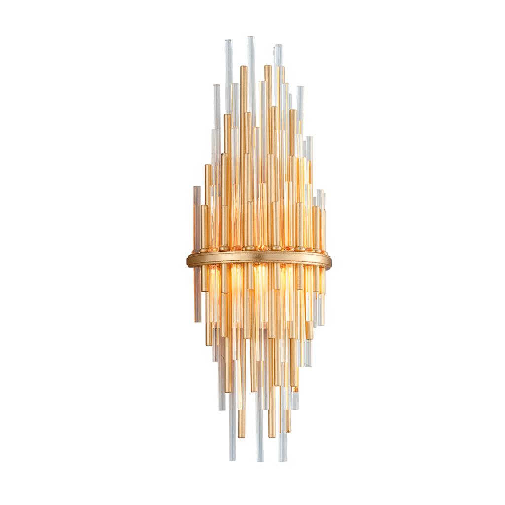 Theory Wall Sconce 22" - Gold Leaf W Polished Stainless