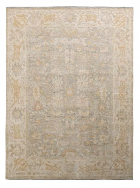 Rug & Kilim's Transitional Style Rug In Beige-Brown All Over Floral Pattern