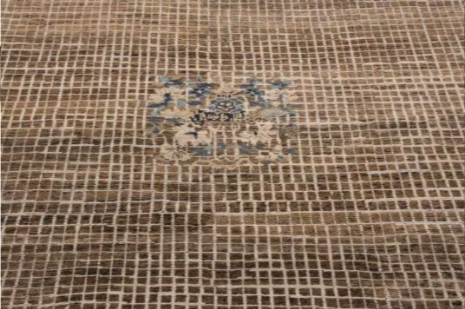 Rug & Kilim's Chinese Art Deco Style Rug In Beige-Brown And Blue Medallion Style