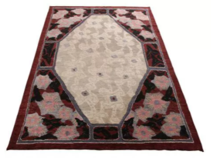 Rug & Kilim's French Deco Style Rug In Red And Beige All Over Pattern