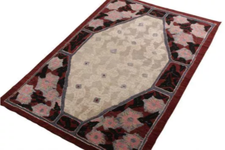 Rug & Kilim's French Deco Style Rug In Red And Beige All Over Pattern