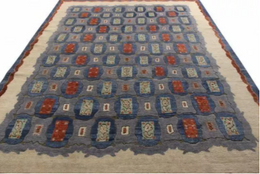 Rug & Kilim's Art Deco Style Rug In Blue All Over Geometric Pattern