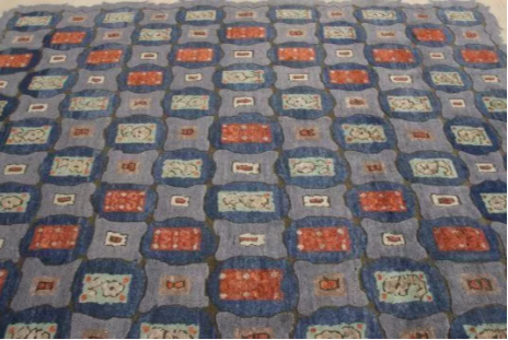 Rug & Kilim's Art Deco Style Rug In Blue All Over Geometric Pattern