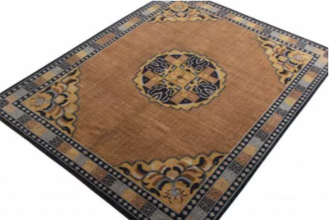 Rug & Kilim's Classic Kangxia Style Rug In Brown And Blue Medallion Pattern