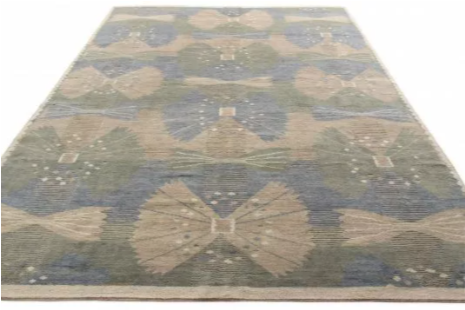 Rug & Kilim's Scandinavian Style Rug In Green, Blue And Beige Geometric Pattern