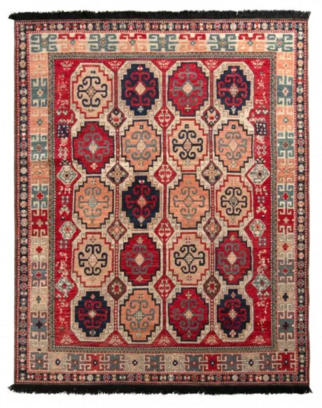 Rug & Kilim's Tribal Style Rug In Red And Pink All Over Geometric Pattern