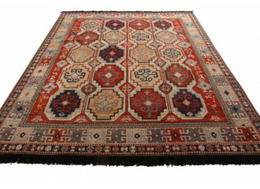 Rug & Kilim's Tribal Style Rug In Red And Pink All Over Geometric Pattern