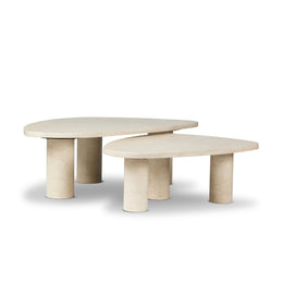 Zion Coffee Table Set - Cream Marble