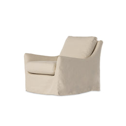 Monette Slipcover Swivel Chair - Brussels Natural