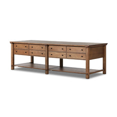 Gardendale Kitchen Island - Tan Oak Veneer, 118"