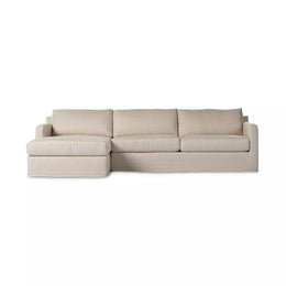 Hampton 2-Piece Slipcover Sectional - Left Chaise, Evere Creme by Four Hands