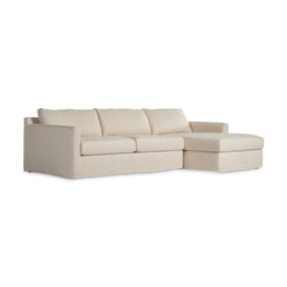 Hampton 2-Piece Slipcover Sectional - Right Chaise, Evere Creme by Four Hands