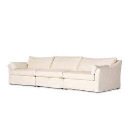 Delray 3-Piece Slipcover Sectional - Evere Creme