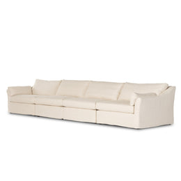 Delray 4-Piece Slipcover Sectional - Evere Creme