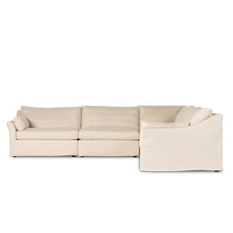 Delray 5-Piece Slipcover Sectional - Evere Creme