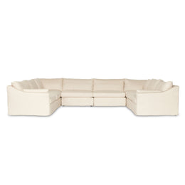 Delray 8-Piece Slipcover Sofa Sectional - Evere Creme