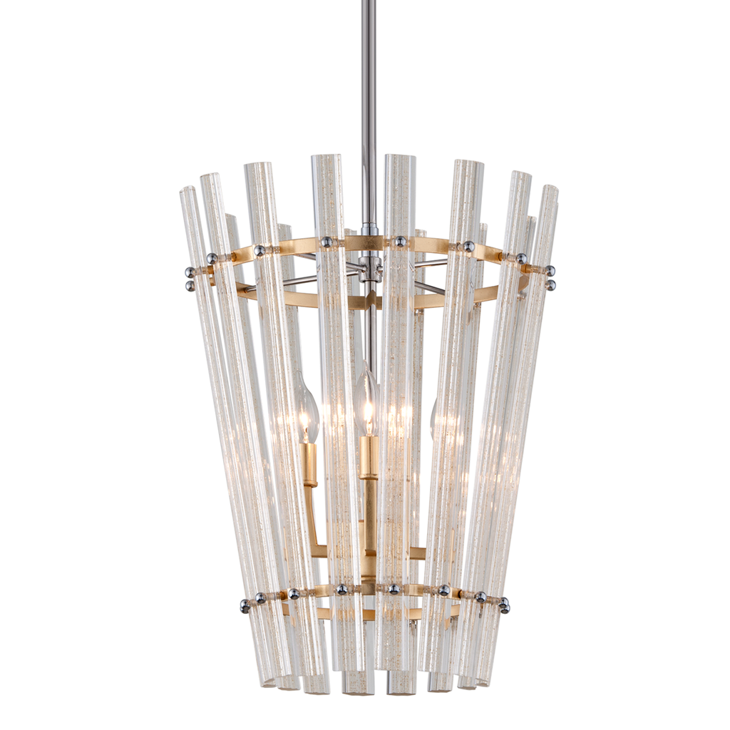 Sauterne Pendant 21" - Gold Leaf W Polished Stainless