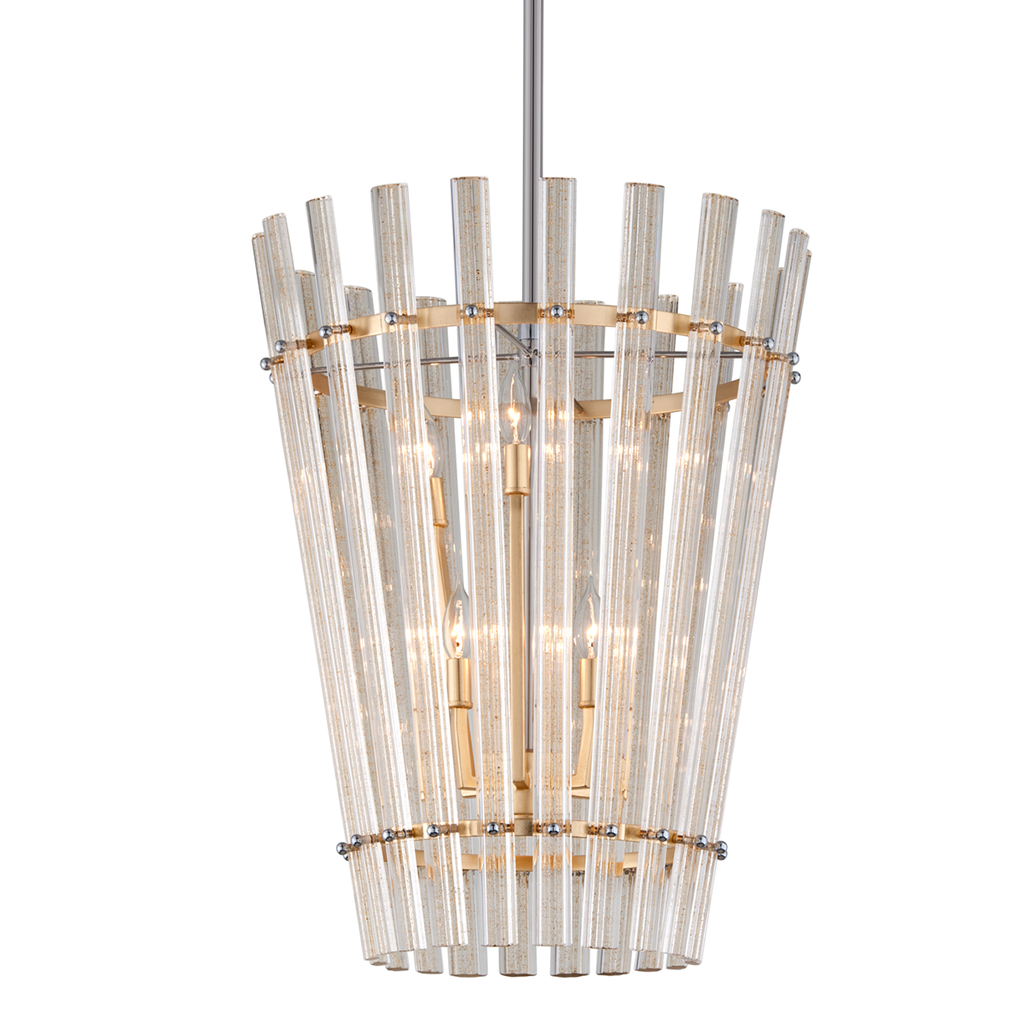 Sauterne Pendant 27" - Gold Leaf W Polished Stainless