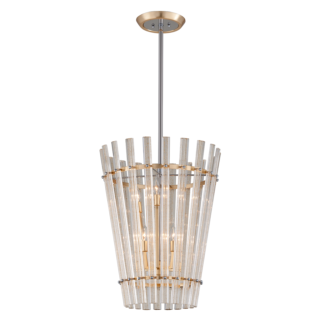 Sauterne Pendant 27" - Gold Leaf W Polished Stainless